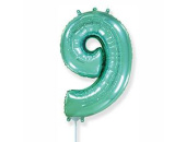 Шар фольга Цифра 16"/Fm Бирюзовая Turquoise "9"