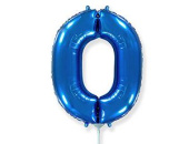Шар фольга Цифра 16"/Fm Голубая Blue "0"