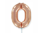 Шар фольга Цифра 16"/Fm Розовое Золото Rose Gold "0"