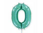 Шар фольга Цифра 16"/Fm Бирюзовая Turquoise "0"