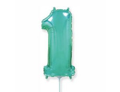 Шар фольга Цифра 16"/Fm Бирюзовая Turquoise "1"