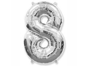 Шар фольга Цифра 32''/Fm Серебро Silver "8"