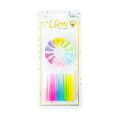 Свечи для торта 6 см, воск, 24 шт., с держателем Градиент