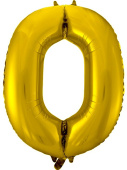 Шар фольга Цифра 34"/FL Золото "0"