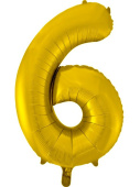 Шар фольга Цифра 34"/FL Золото "6"