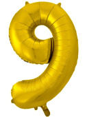 Шар фольга Цифра 34"/FL Золото "9"