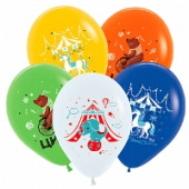 Шар латекс 12"/Sp пастель Веселый Цирк 3цв ассорти 25шт