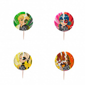 Свеча для торта на пиках круг Леди Баг (уп4) Россия БР 294532 НД Плэй