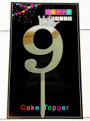 Топпер пластик Серебро "9"