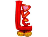 Шар фольга на подставке AIR LOVE красная 58" 29" 73см 58" 147см An Шар фольга на подставке AIR LOVE красная 58" 29" 73см 58" 147см An