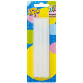 Свечи для торта 13,5 см, воск, 24 шт. Белые с блёстками