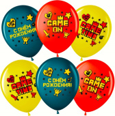 Шар латекс 12"/ВВ пастель С ДР Game Time ассорти 2ст 25шт