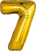 Шар фольга Цифра 32''/AG Slim Золото "7"