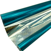 Пленка рулон 0,70х7,5м голография фольга Бирюзовая Россия 1261