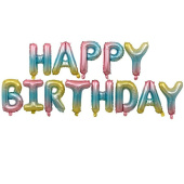 Шар фольга Буквы надпись Happy Birthday 14'' 36см ассорти градиент Радужный FL Шар фольга Буквы надпись Happy Birthday 14'' 36см ассорти градиент Радужный FL