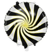 Шар фольга 18''/PD круг Леденец конфета Черная Black