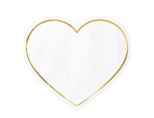 Салфетки бумажные 28см Сердце белая золото (уп20) PD