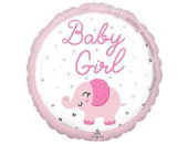 Шар фольга 18''/An круг BABY GIRL Слоник розовый