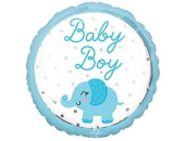 Шар фольга 18''/An круг BABY BOY Слоник голубой