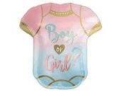 Шар фольга фигура Боди Boy or Girl? роз-голуб 22" 55CM W X 24" 60CM H An