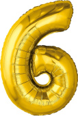 Шар фольга Цифра 32'' AG Slim Золото "6"
