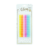 Свечи для торта 15 см, 12 шт., с держателями Полоски ассорти