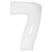 Шар фольга Цифра 40''/Fm Белая White "7"