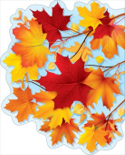 Украшение на скотче 38,4х25,9см Ветка из кленовых листьев (10шт)