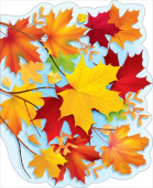 Украшение на скотче 38,4х25,9см Ветка из кленовых листьев (10шт)