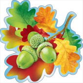 Украшение на скотче 19,4х19,4см Дубовая ветка (10шт)