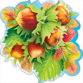 Украшение на скотче 19,4х19,4см Орехи (10шт)