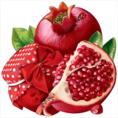 Украшение на скотче 14,6х14,6см Гранат (20шт)