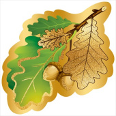 Украшение на скотче 14,6х14,6см Лист дуба (20шт)