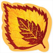 Украшение на скотче 9,6х9,6см Лист осины (20шт)