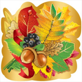 Украшение на скотче 19,6х19,6см Осенний букет (10шт)