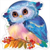 Украшение на скотче 19,6х19,6см Совенок (10шт)