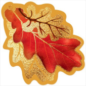Украшение на скотче 14,6х14,6см Лист дуба (20шт)