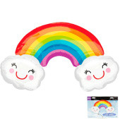 Шар фольга фигура Радуга с облаками An