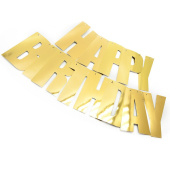 Гирлянда буквы 160см Happy Birthday Золото 