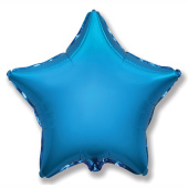 Шар фольга без рисунка 18" Fm звезда металлик Синий Blue