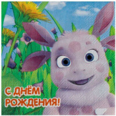 Салфетки 25см С Днем Рождения Лунтик уп12