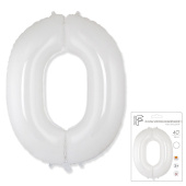 Шар фольга Цифра 40''/Fm Белая White "0"