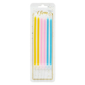 Свечи набор Неон Микс Макаронс 14см (уп6) ВС