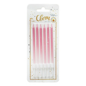 Свечи набор Градиент с брызгами Розовый 11см (уп6)
