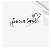 Пленка лист 58х58см прозрачная To be in love черное сердечко (уп20)