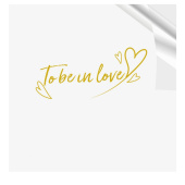 Пленка лист 58х58см прозрачная To be in love золотое сердце (уп20)