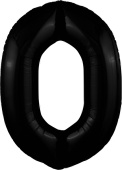 Шар фольга Цифра 40''/AG Slim Черная "0"