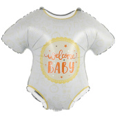 Шар фольга фигура Боди WELCOME BABY белое 58см 23" ВЗ
