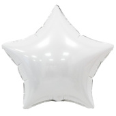 Шар фольга без рисунка 18'' звезда Белая Star White ВС