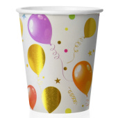 Стаканы бумажные 250мл Воздушные шарики разноцветный металлик (уп6) ВВ
